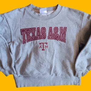 Vintage Boys 7 Texas A&M Gray Crewneck Sweatshirt 1990's College Prep Jersey